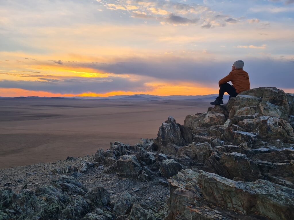 Watching the sunset in Hustai National Park