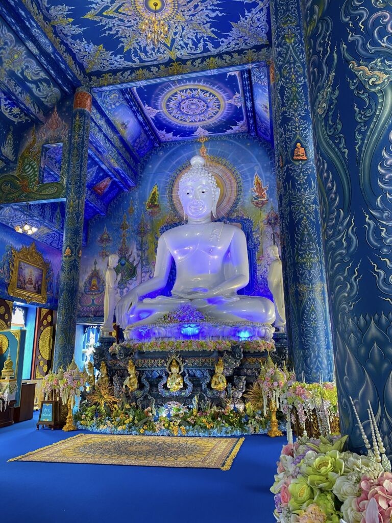 Shakyamuni Buddha in Wat Rong Suea Ten (Blue Temple) in Chiang Rai, Thailand