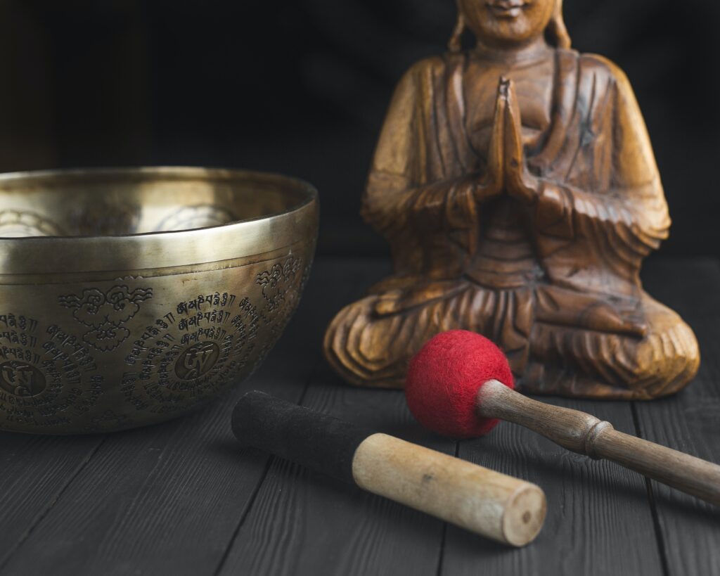 Meditation tools such as a Tibetan Singing Bowl