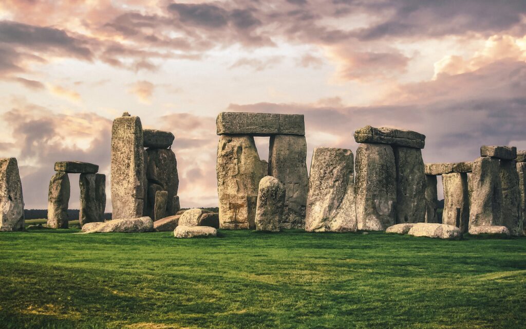 Landscape shot of Stonehenge in England