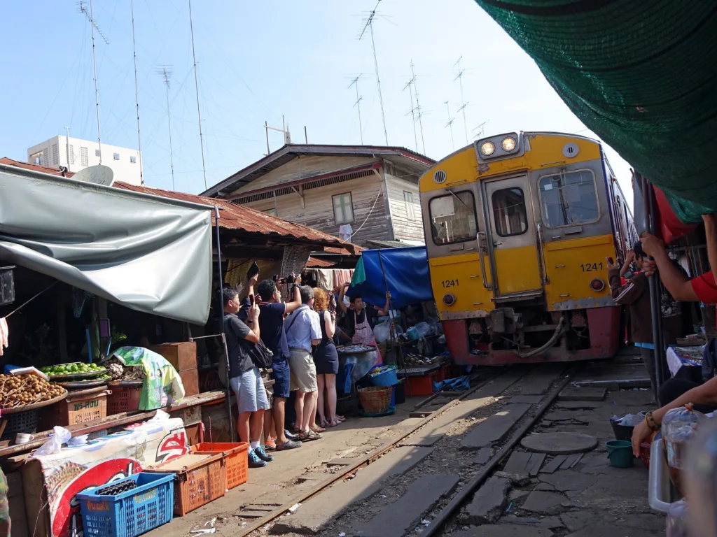 Maeklong Railway Train Market