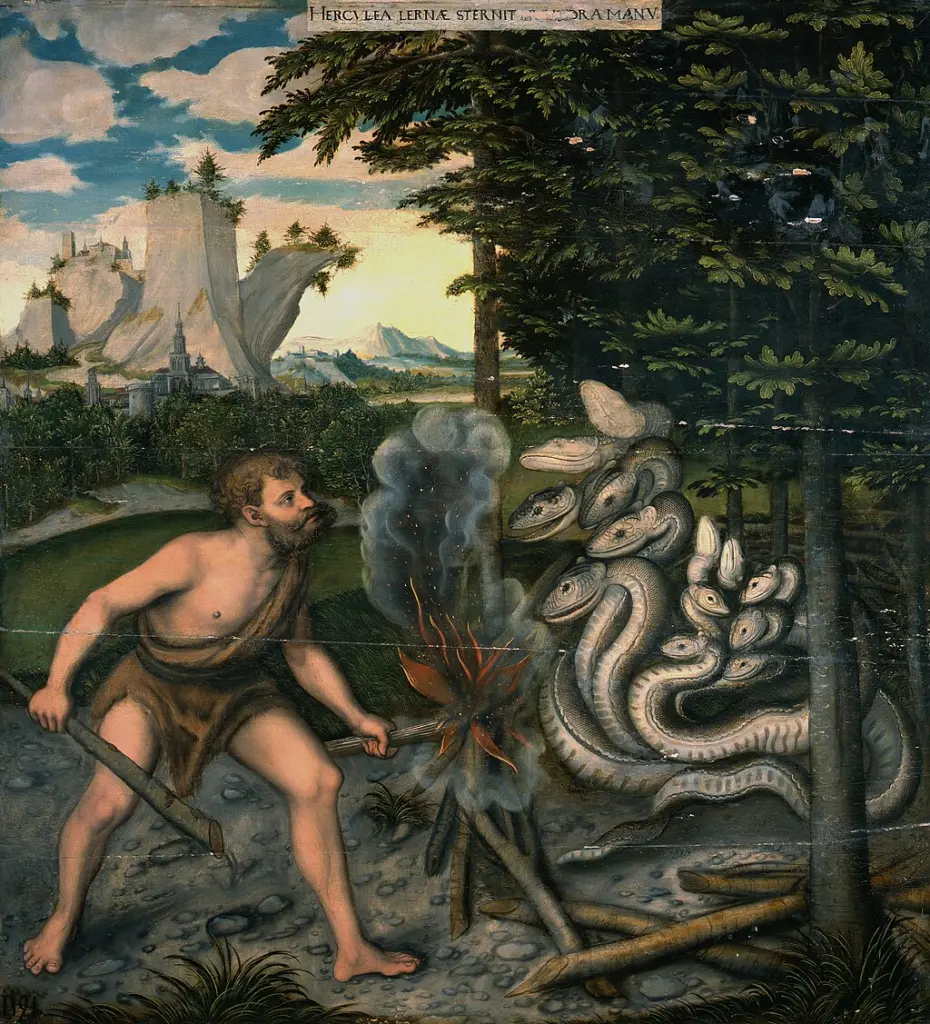 Heracles fighting the Hydra