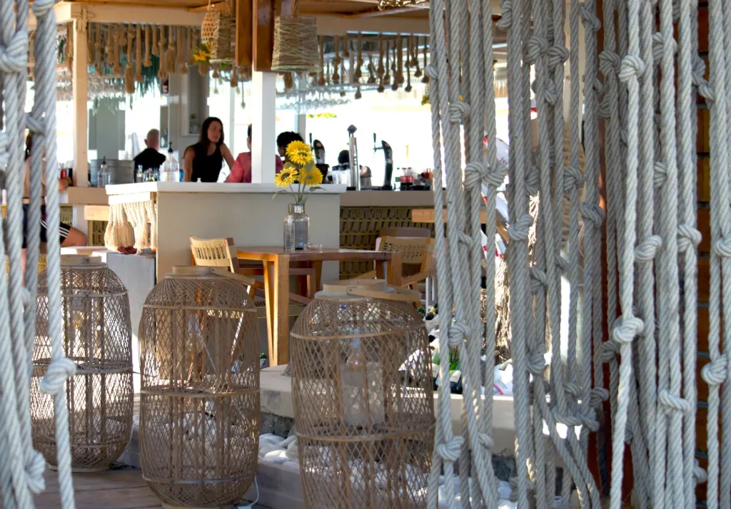 A bar in Perissa Beach