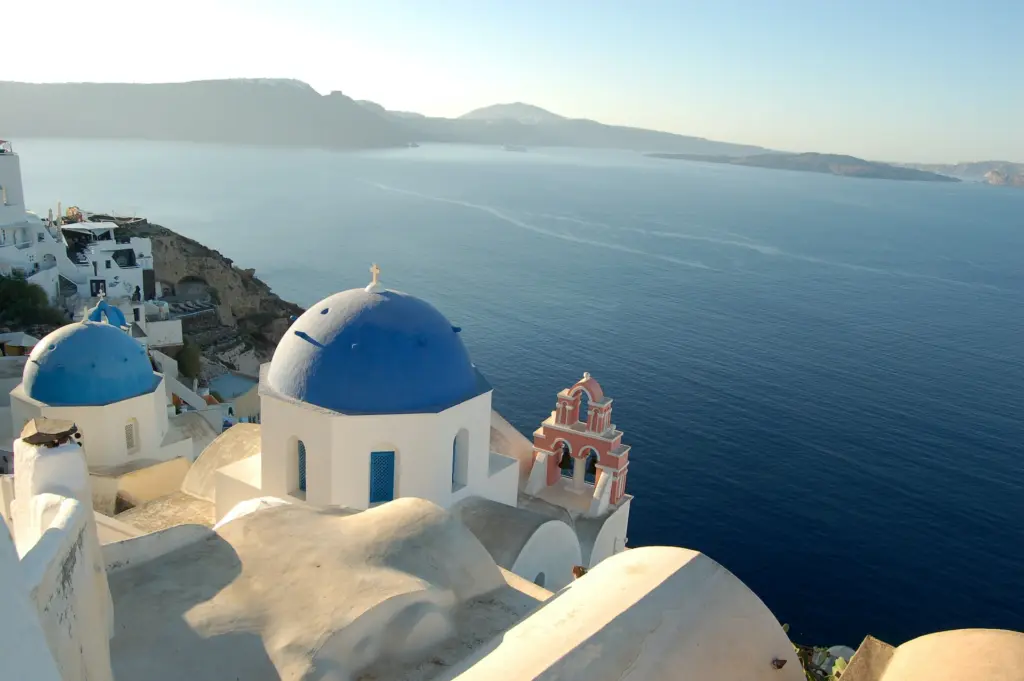 Santorini Blue Domed Churches