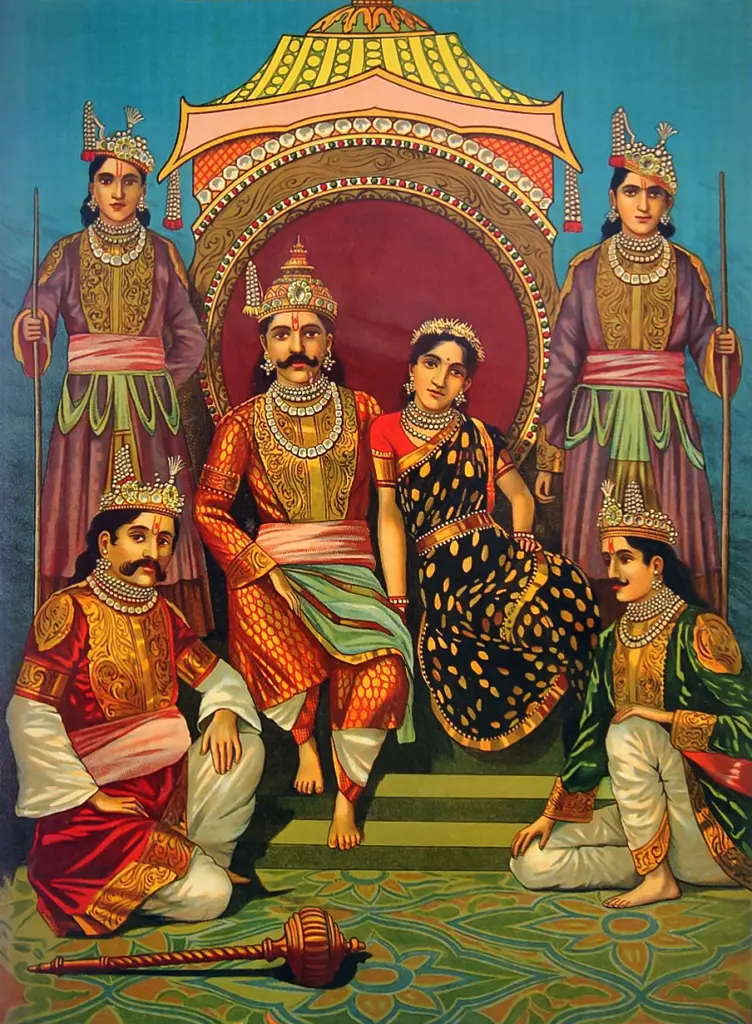 Draupadi and the Five Pandavas