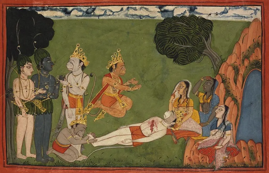 Tara (depicted as a human) during the death of Vali