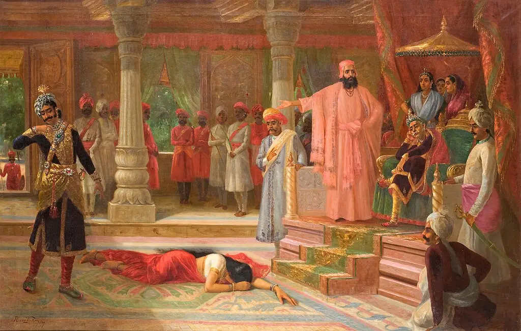 Draupadi is humilated by Kichaka in King Virata's court