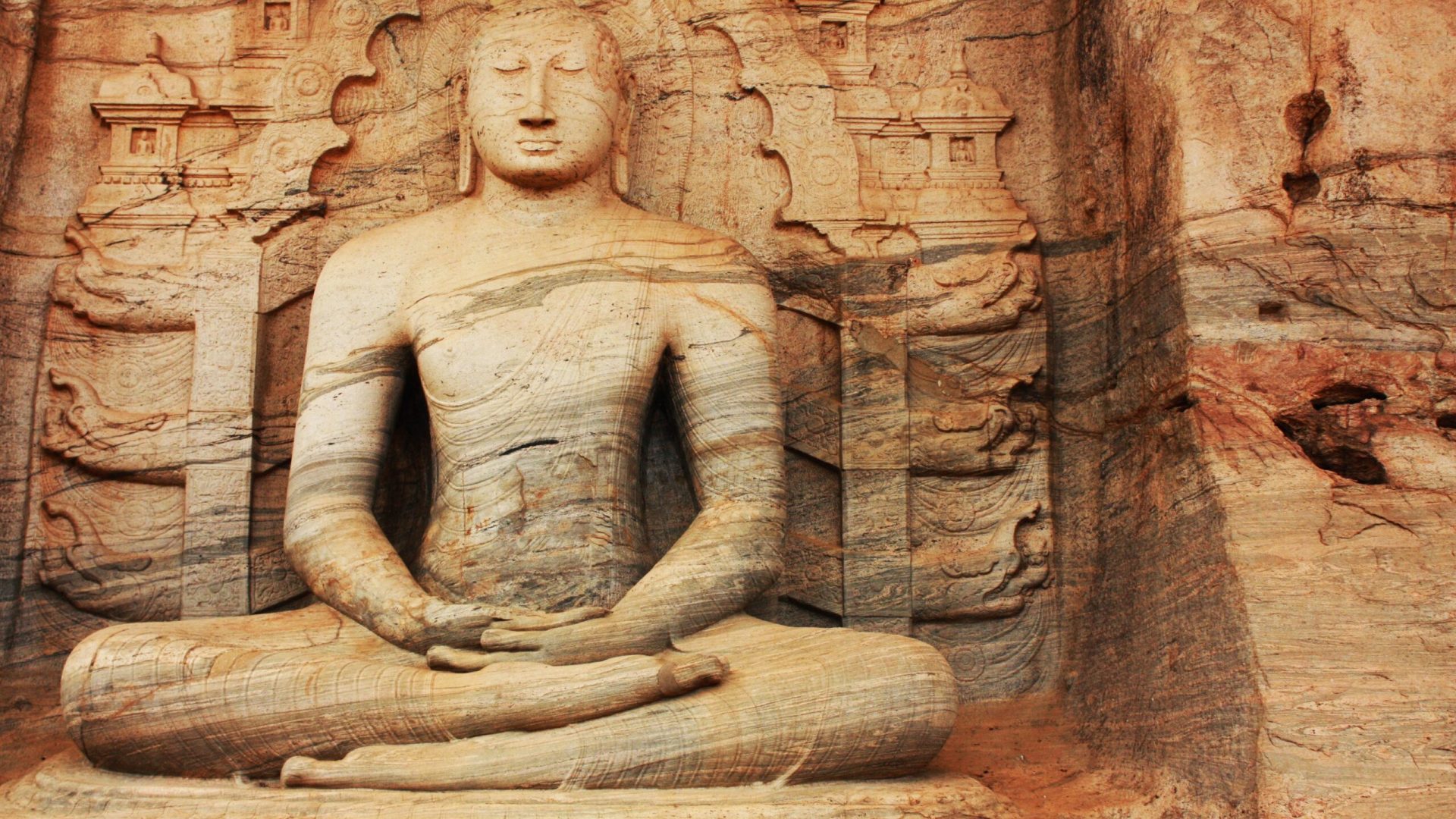 A Buddha stone carving in Polonnaruwa, Sri Lanka